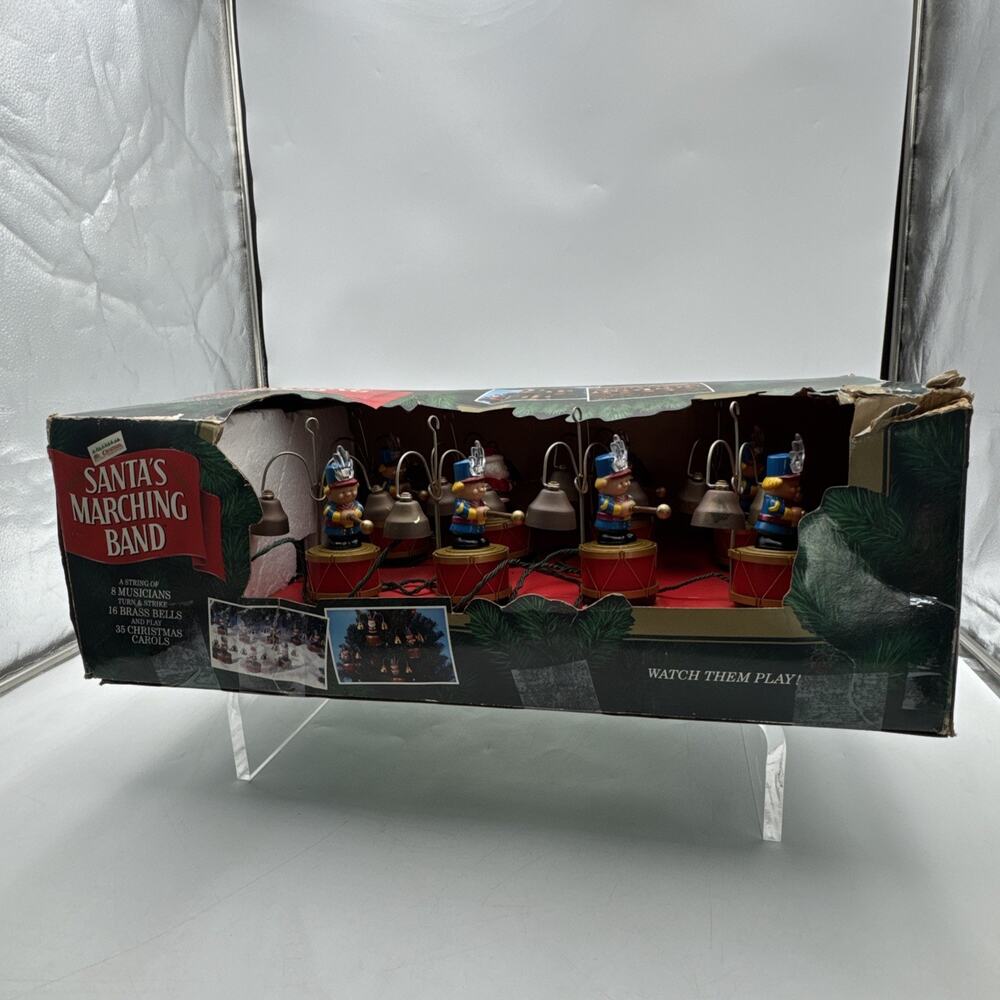 VTG 1992 Mr Christmas Santa’s Marching Band Musical Bells in Original Box -video